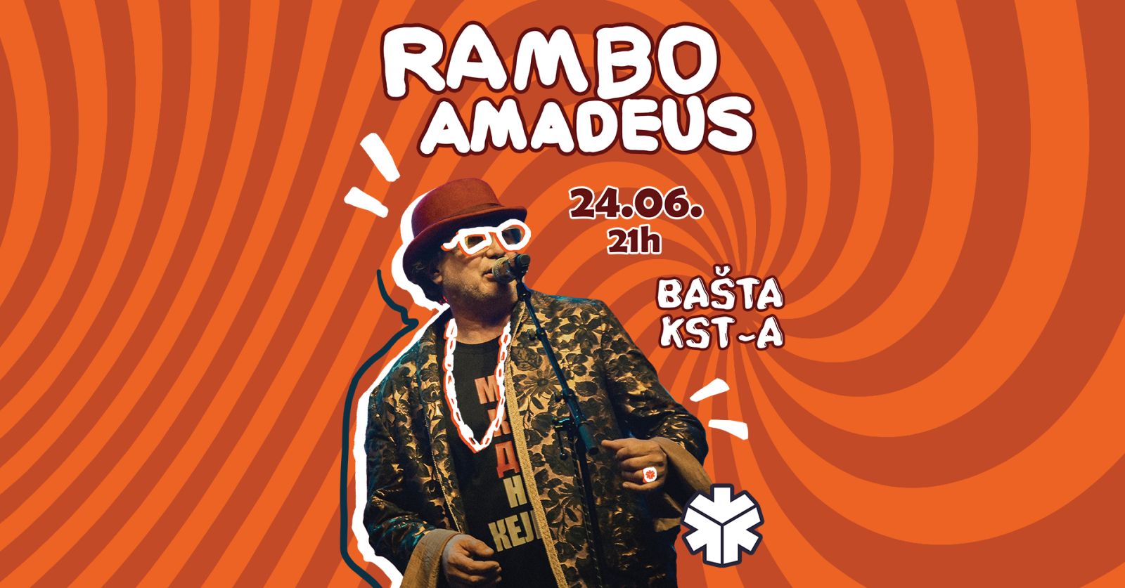 Rambo Amadeus i bend u bašti Kluba Studenata Tehnike u Beogradu